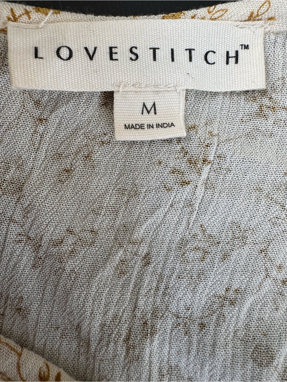 lovestitch Cream Blouse with Mustard Floral Embroidery Size M NWT - Picture 4 of 5